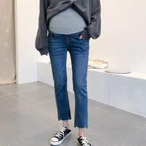Pregnant Woman Jeans Spring Autumn 90% Pants Tobelly Pants Casual 100 Hitch Pregnant Women Pants 2021 New Spring Pregnant Pants