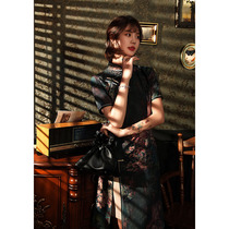 Retro Republic of China style Chinese style improved short black cheongsam 2021 new college entrance examination young short-sleeved summer dress Cheongsam won
