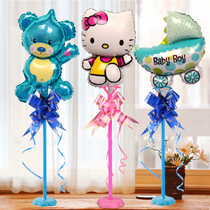 Birthday 100-day birthday party Table setting props Table floating balloon column Cartoon mini KT cat decorations