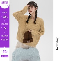 Numb Sweater Womens Round Collar Loose Spring Autumn Season 2022 New days Department Lazy Wind Jacket Sleeve Head Gentle Blouse