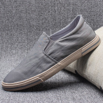 Old Beijing Cloth Shoes Mens Summer New Trend Ice Silk Breathable Sail Cloth Shoes Men One Foot Pedal Sloth Casual Shoes