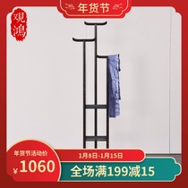 New Chinese solid wood coat rack Zen hanger living room bedroom hanger everything floor decoration coat rack custom