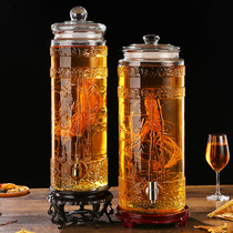 Glass Bubble Wine Bottle with tap Home upmarket Large size 30 catty Ginseng Bottle Special Wine Bottle Wine Jar Wine Jar