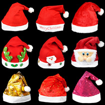 Christmas Decoration Gifts Children Adult Christmas Hat Glowing Plush Santa Hat Headdress Dress up Little Gift