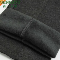 Middle-aged mens dad cotton-wadded trousers outer wear grandpa autumn and winter plus velvet thickening pants high-waisted elastic waist trousers