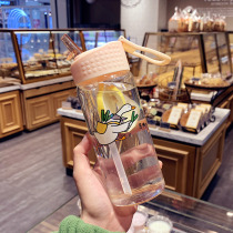 Cute duck cartoon sucker Cup female student water Cup portable hipster adult ins Net red glass