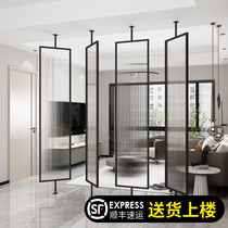 Tieyi Net red shop creative rotating glass screen clothing store partition decoration living room light luxury porch into the home cover