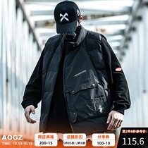 AOGZ national tide winter down cotton vest men wear spring and autumn thickened trend tooling jacket function wind vest