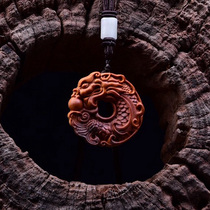 Indian old mountain sandalwood Dragon Fish small pendant handle piece bag hanging sweater chain pendant keychain