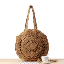 New Simple hollow-out round one-shoulder Straw bag hand-wove