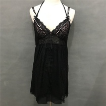 Broken code clearance Yilians EBLIN black hanging neck sexy lace pajamas nightdress ECFL41C041