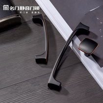 Famous modern simple black light luxury cabinet drawer handle Nordic kitchen shoes cabinet wardrobe door handle