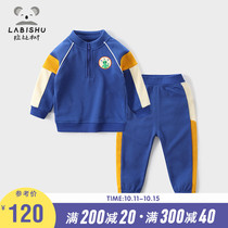Set boys 2021 spring and autumn Rabbi tree childrens clothing childrens casual clothes male baby sports two-piece set