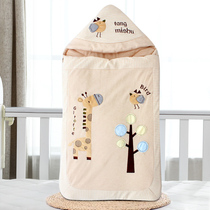 Baby huddled in autumn and winter thickened cotton anti-shock sleeping bag newborn bag newborn baby out swaddling dual use