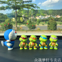 Douyin explosion turn head Q version of Ninja Turtle doll hand model toy Net red car carrying accessories