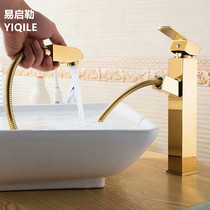 Nordic gold black Silver pull-out faucet Basin faucet Pull-out faucet Frosted telescopic hot and cold rotatable shampoo