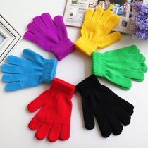 Candy color thin solid color warm childrens gloves wholesale Black Red Green male and female pupils performance gloves