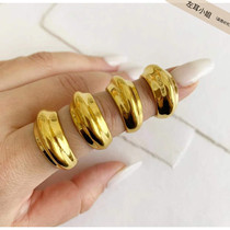 Left ear -- Celi wind irregular ring French style minimalist 100 hitch solid couple ring female tide surface not to fall