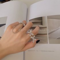 Advanced sense butterfly zircon ring three-dimensional female light luxury niche design Super fairy ins tide opening adjustable ring