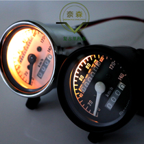Retro odometer motorcycle retro black shell small meter double mileage Jialing 70 retro modified odometer