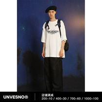 Unvesno (UN) Magic Tour Opera House Embroidery Genderless Basic Simple Loose Letter Short Sleeve T-Shirt