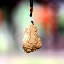 Solid wood cabbage small leaf boxwood wood carving health care hand toy pieces car small pendant carving crafts Hundred fortunes