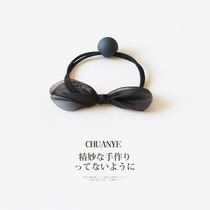 Eugen yarn bow hair circle Korean simple girl head rope Sen female adult hair tie leather band fresh hair rope headdress