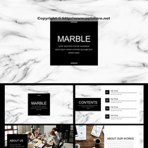 (Yao Hello) Black and white European and American marble magazine style Business General template PPT enterprise plan General