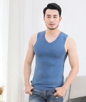 Shuke SV906-3 silk underwear mens V-neck seamless brushed thin velvet warm vest bottoming shirt slim vest