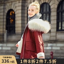 However 21 years of winter new womens fashion classic hooded tooling style thickened Korean loose coat top