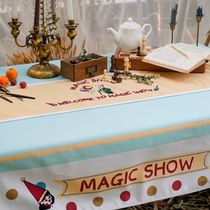 Zohandun Road Cartoon American French plaid tablecloth Table cloth Table mat Decorative fabric Dining tablecloth Coffee table tablecloth