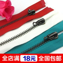 5 Number of metal zips ancient silver zipped clothing clothing Bags Clips Keratshirt Zipped with accessories to make DIY