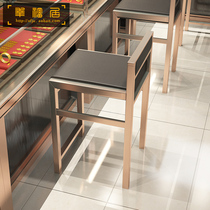 Jewelry store chair stainless steel bar chair Modern minimalist mobile phone shop bar chair counter chair backrest chair