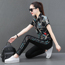 MMQ Sport Suit Womens Summer 2022 New Reduced-Age Casual Color Running Temperament Sportswear Two Sets