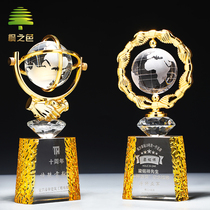 All together Metal thank you card Crystal trophy Custom-made donation medal Honor production of earth souvenirs