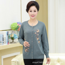200 Jin extra large size womens clothing plus fat middle-aged wool sweater Spring and Autumn new fat mother sweater grandma