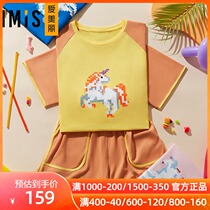 Love beautiful pajamas female spring summer thin cotton soft pixel printing cool can wear short sleeve shorts set IM46BCR1