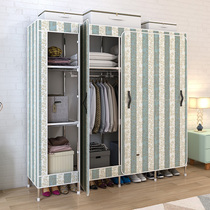 Simple wardrobe rental room with cloth wardrobe Home bedroom steel tube plus coarse and sturdy and durable modern minimalist Open door style