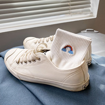 White Socks Children White Spring Summer Thin style Breathable Cotton Ins Tide Socks Midbarrel Socks Short Socks Summer Short Sports Socks