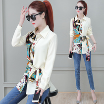 Shirt women 2021 new spring super a shirt design sense of foreign style European goods fashionable coat Chaogang wind long sleeve