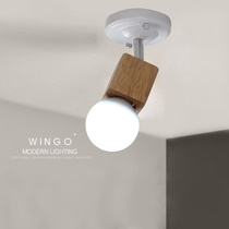 Creative personality Nordic solid wood aisle light simple modern small ceiling light attic porch headroom bedside walkway light