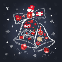 Christmas wall sticker self-adhesive bell Bell Sticker Painting Kindergarten Children Activity Scene Placement Shop Window Glass Sticker Window Sticker