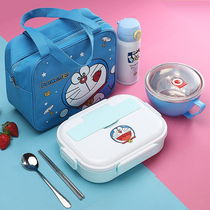 304 Stainless Steel Insulated Lunch Box Elementary School Kids Cartoon Briefs box Lunch Box compartment Anti Scalding Cafeteria With Lid Dinner Plate