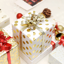  Christmas bronzing mirror round gift box DIY handmade paper gift wrapping paper wallpaper Wallpaper wrapping paper