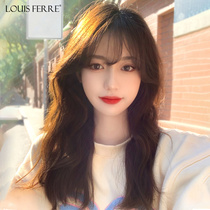 Big wave long curly hair lace no trace full real hair silk wig female summer simulation can tie high ball head full cover