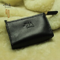 Head-layer Mens Zip Multifunctional Business Card Pack Simply Short Credit Card Set Leather Bull Pickpot Pack