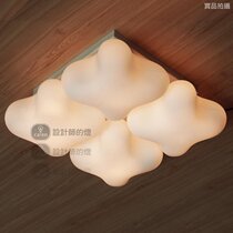 Designers lamp Nordic childrens room lighting warm square living room Clover dining room bedroom ceiling lamp