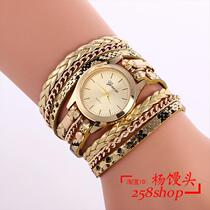 Bracelet Watch women Weave Wrap PU Leather Watch winding Bracelet Watch female