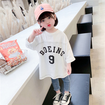 Girl long sleeve T-shirt new child foreign air casual blouse with a long section of pure cotton baby spring dress undershirt dress
