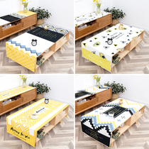 Simple geometric waterproof coffee table cloth Nordic style cotton linen rectangular tablecloth washing machine refrigerator dust cover cloth fabric